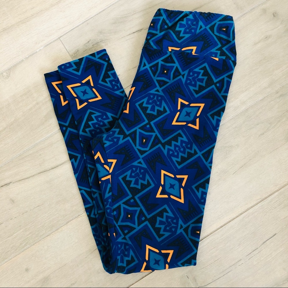 LuLaRoe Blue Print Leggings - Picture 7 of 7